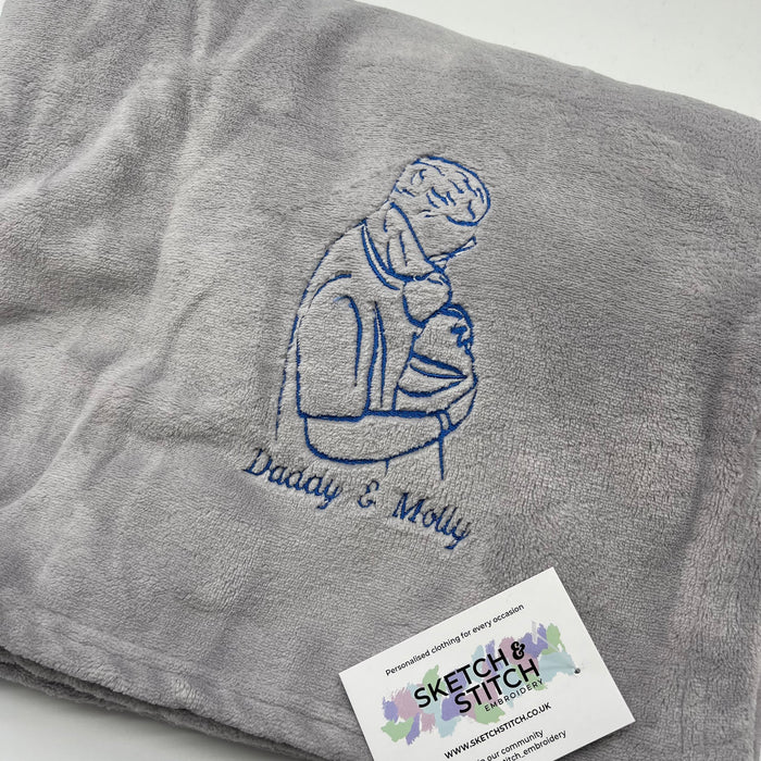 Valentine's Day personalised photo outline blanket