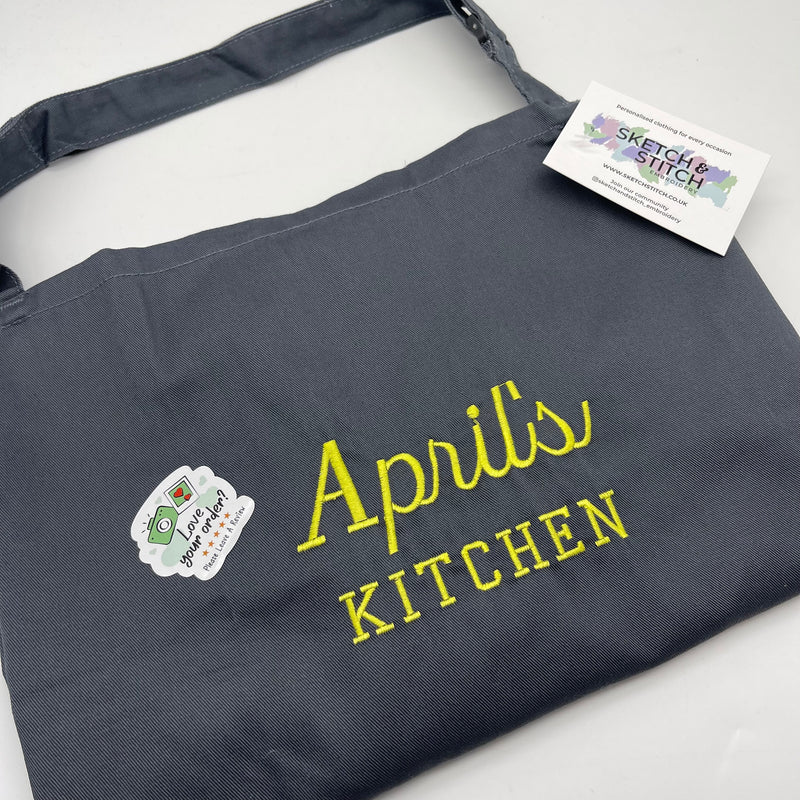 Adults personalised name apron