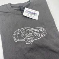 Adult t-shirt personalised car photo outline
