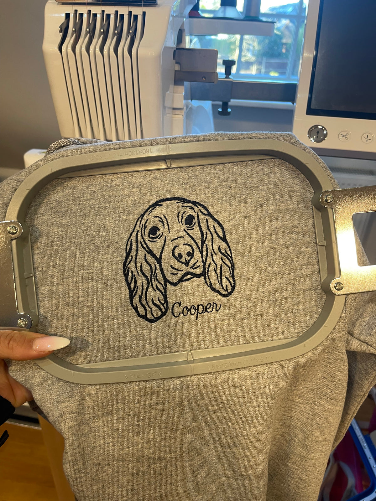Adult sweatshirt personalised pet portrait outline - left chest