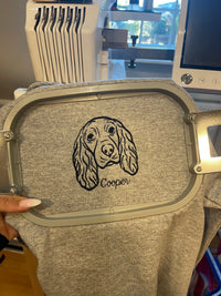 Adult sweatshirt personalised pet portrait outline - left chest