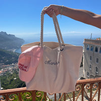 Beach bag personalised text