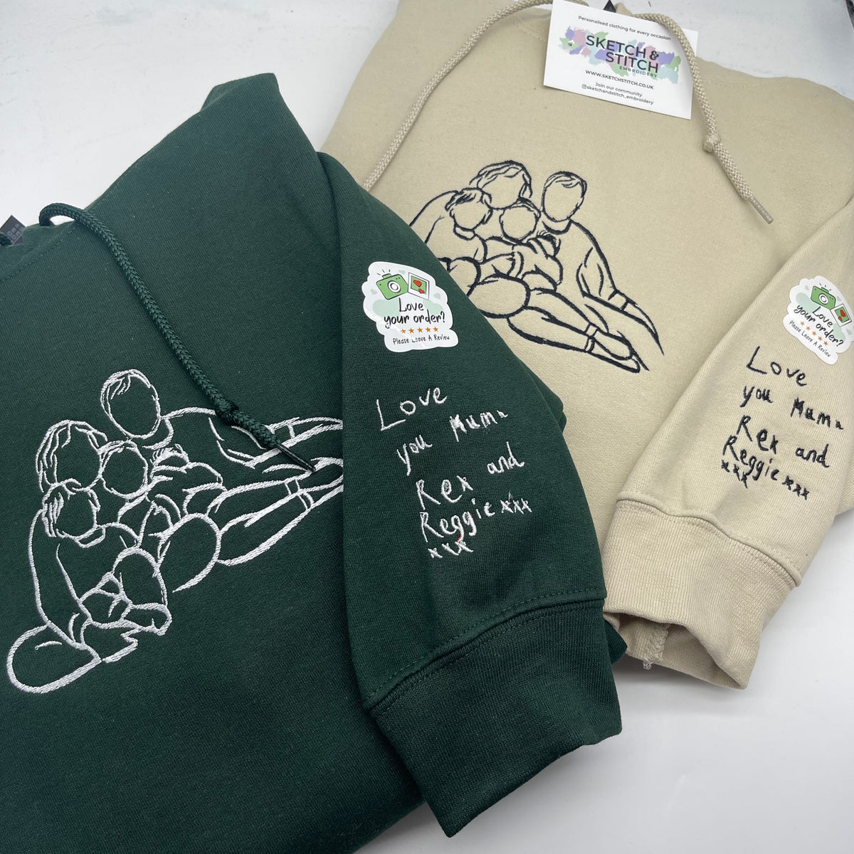 Adult hoodie personalised photo outline