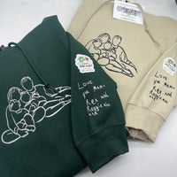 Adult hoodie personalised photo outline