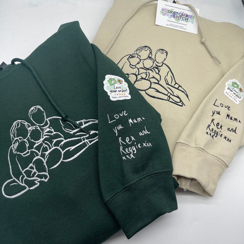 Adult hoodie personalised photo outline