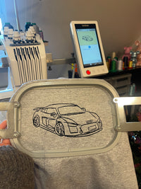 Adult sweatshirt personalised car and motorbike photo outline