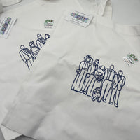 Tote bag personalised photo outline