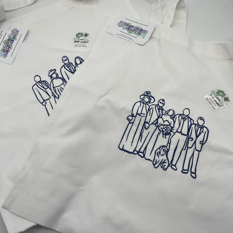 Tote bag personalised photo outline