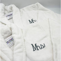 Luxury white dressing gown personalised initials and name