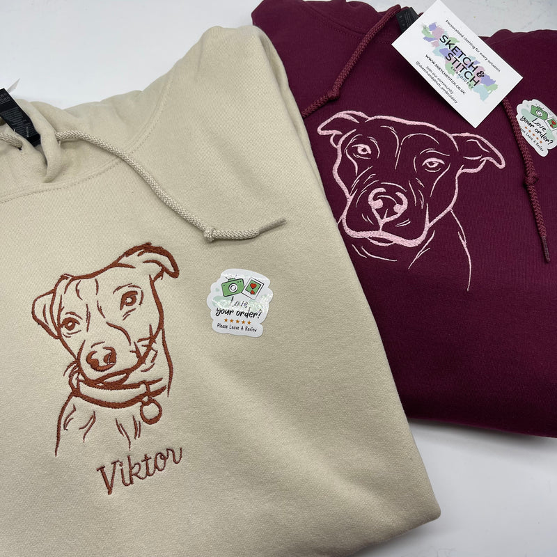 Adult hoodie personalised pet outline