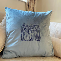 Personalised photo outline cushion