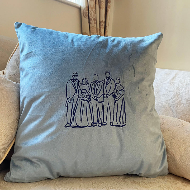Personalised photo outline cushion