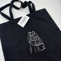 Tote bag personalised photo outline