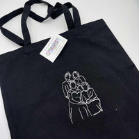 Tote bag personalised photo outline - Sketch & Stitch