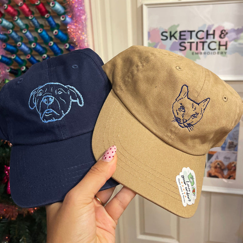 Personalised unisex cap pet portrait