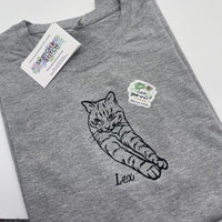 Adult t-shirt personalised pet outline