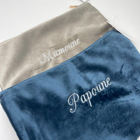 Luxury velvet accessory pouch personalised text