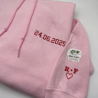 Adult hoodie personalised text- left chest