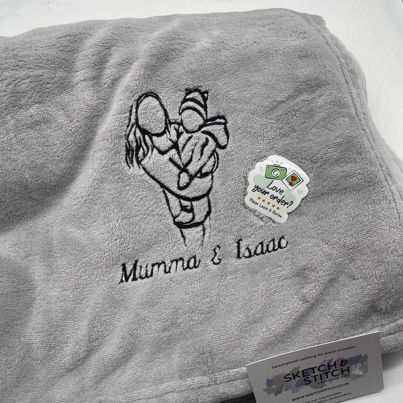 Personalised photo outline blanket