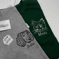 Adult t-shirt personalised pet portrait outline - left chest