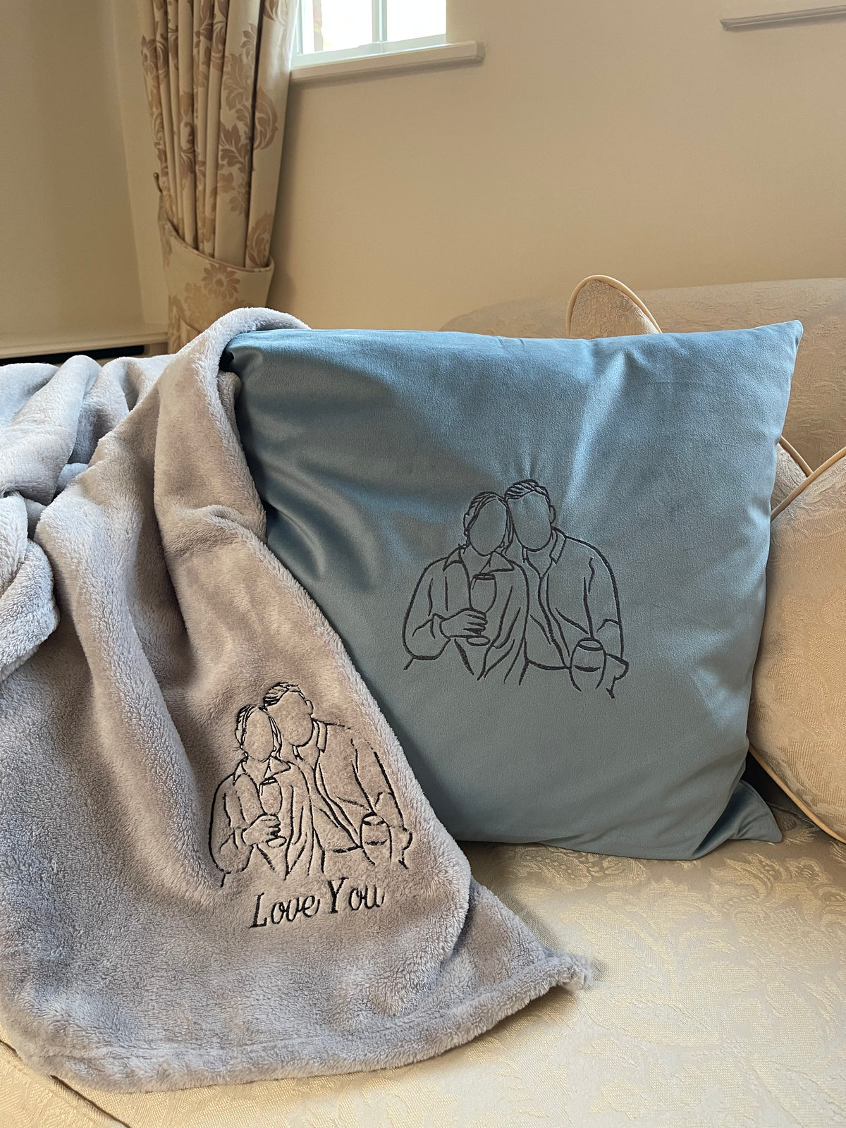 Valentine's Day gift personalised photo outline cushion