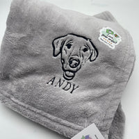 Personalised pet photo outline blanket