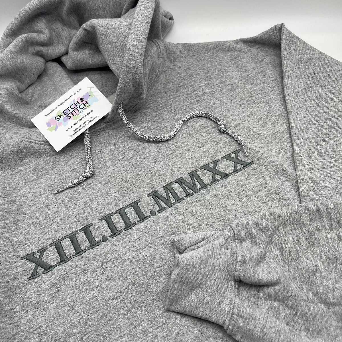 Adult hoodie personalised roman numerals