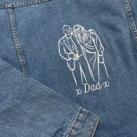 Women's denim jacket personalised photo outline