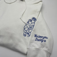 Father's Day men's hoodie personalised portrait outline - left chest