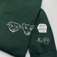 Adult sweatshirt personalised pet portrait outline - left chest