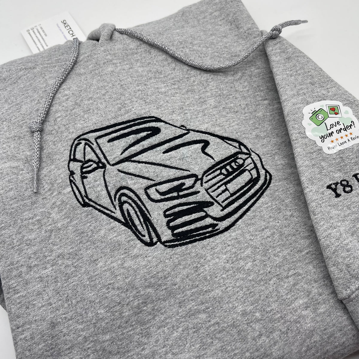Adult hoodie personalised car and motorbike photo outline