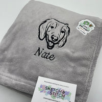 Personalised pet photo outline blanket
