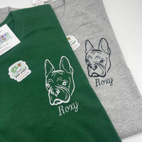 Adult t-shirt personalised pet portrait outline - left chest