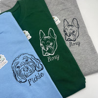 Adult t-shirt personalised pet portrait outline - left chest