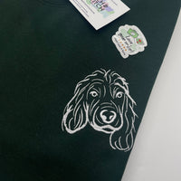 Adult sweatshirt personalised pet portrait outline - left chest