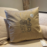 Personalised photo outline pet cushion