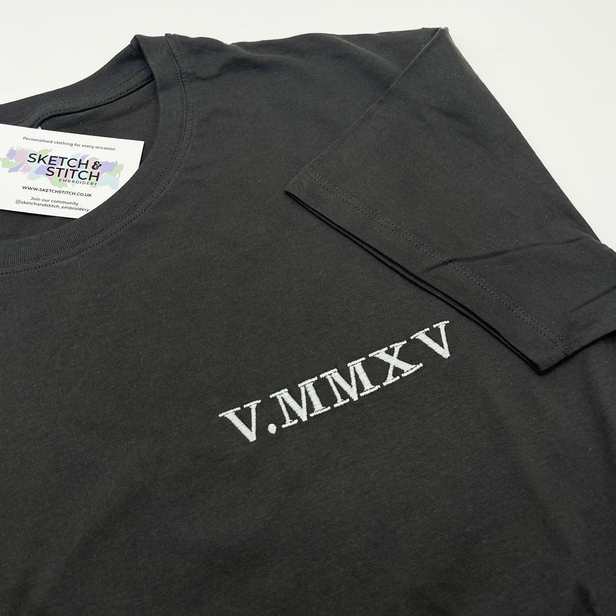 Adult t-shirt personalised text - left chest