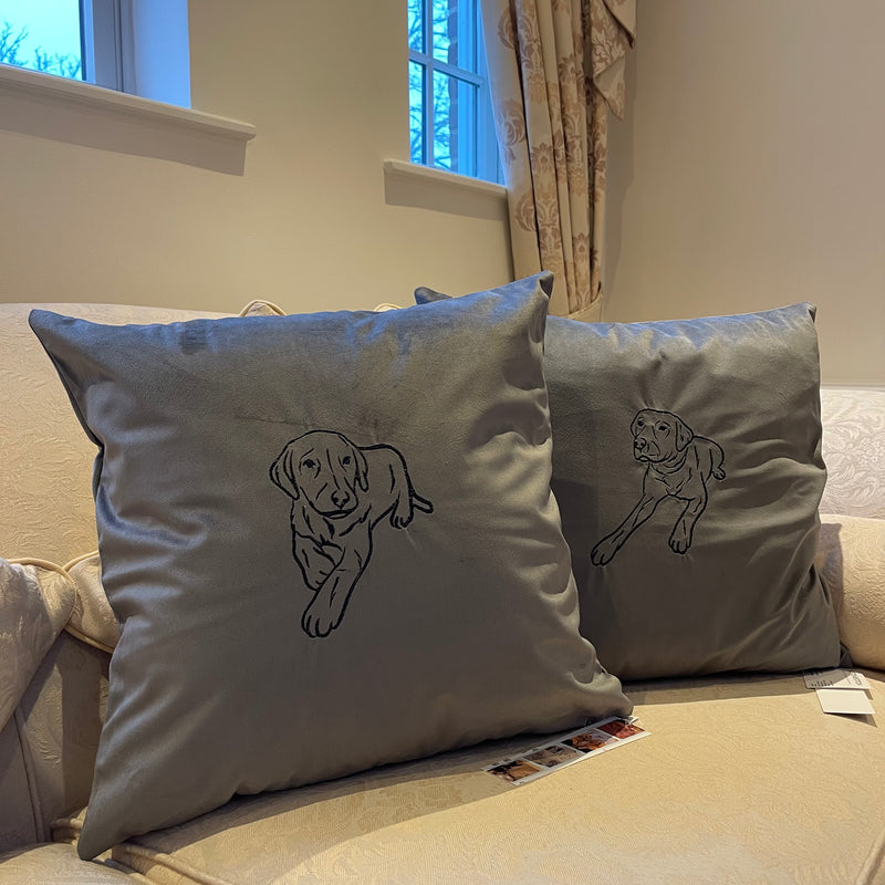 Personalised photo outline pet cushion