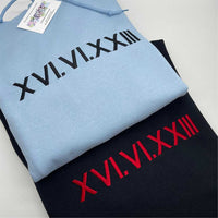 Adult hoodie personalised roman numerals