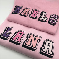 Adult sweatshirt personalised 3D text or initials