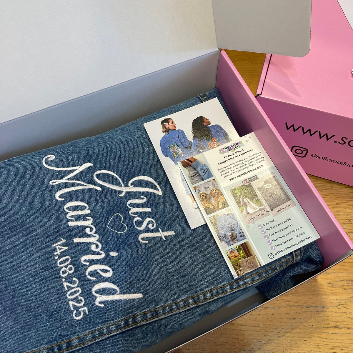 Just Married Personalised Denim Jacket