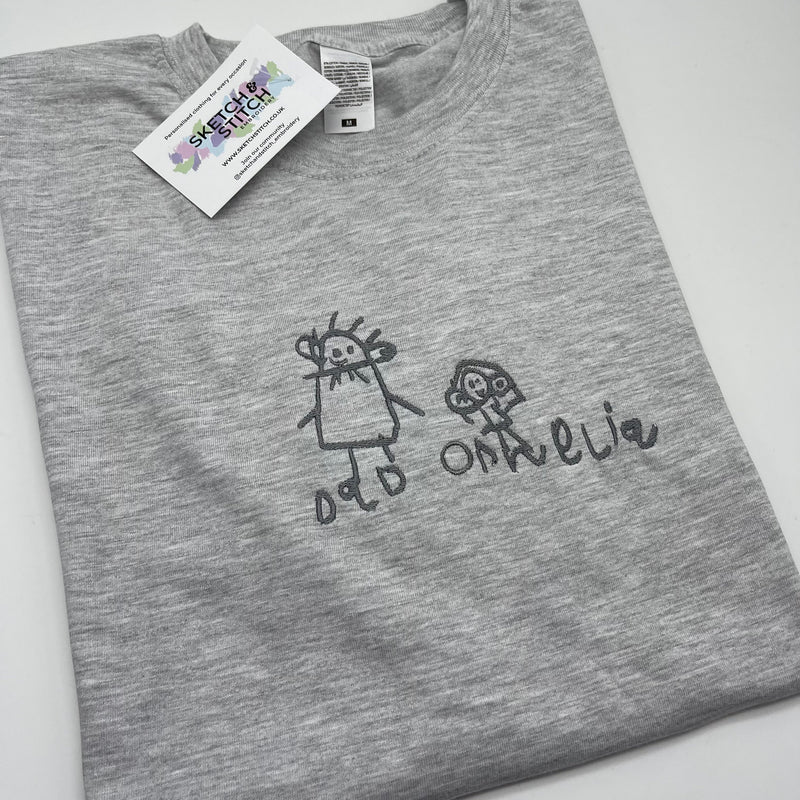 Father's Day mens t-shirt personalised kids drawing