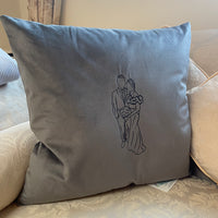 Personalised photo outline cushion