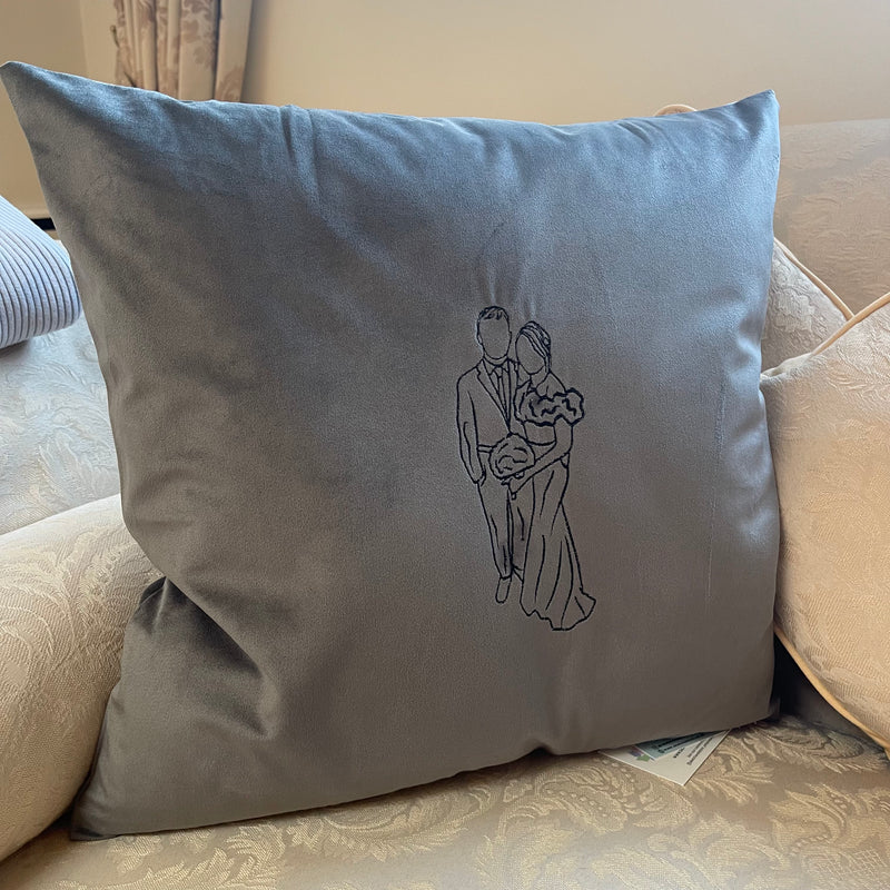 Personalised photo outline cushion