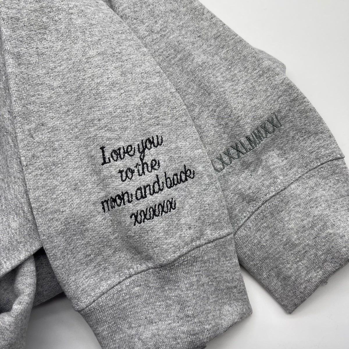 Adult sweatshirt personalised sleeve text