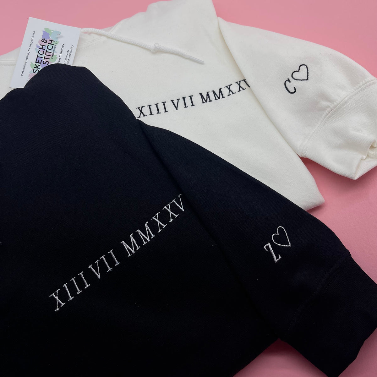 Adult hoodie personalised text- left chest