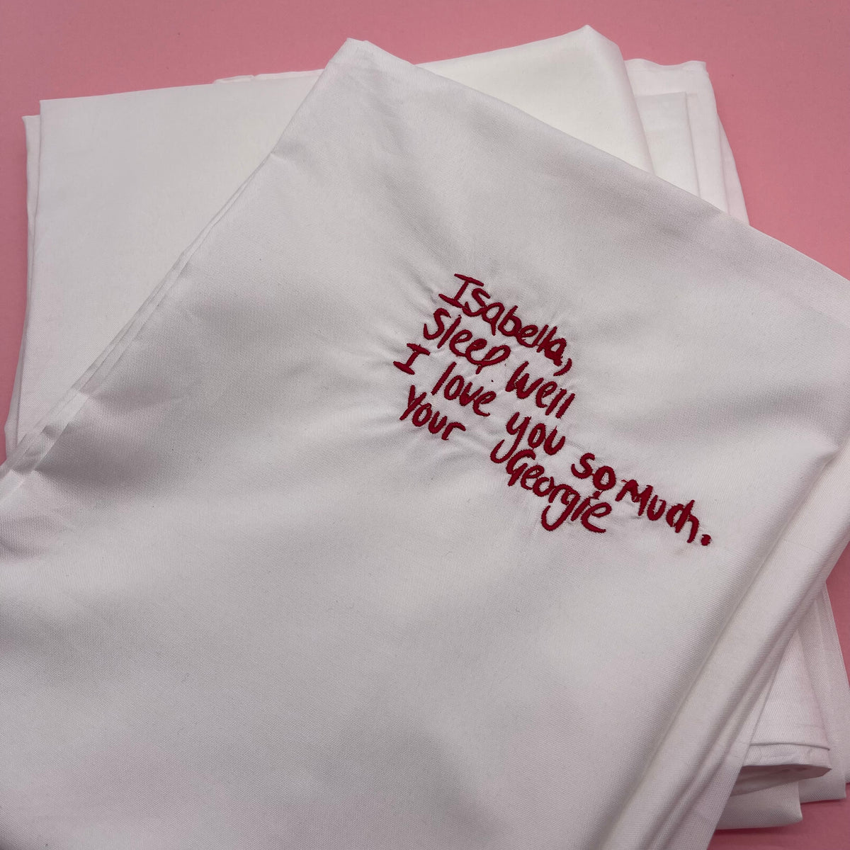 Personalised handwriting message pillowcase set of two