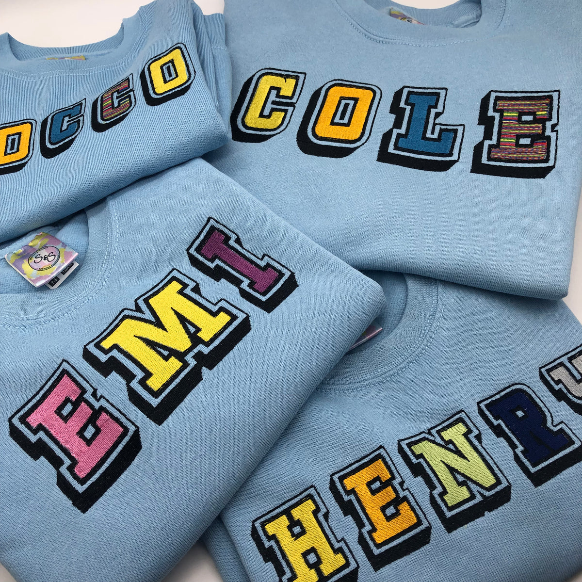 Adult sweatshirt personalised 3D text or initials