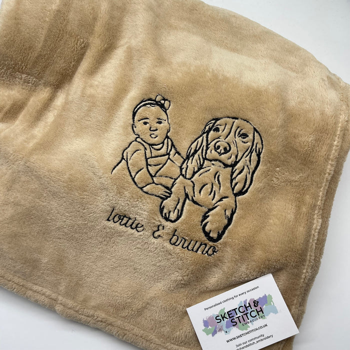 Personalised photo outline blanket