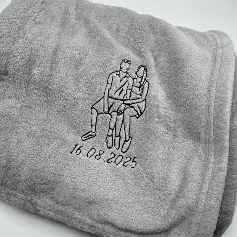 Personalised photo outline blanket